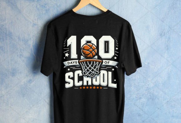 100th Day of School Svg, Basketball 100: A Versatile Graphic Design Asset for T-Shirt Designs