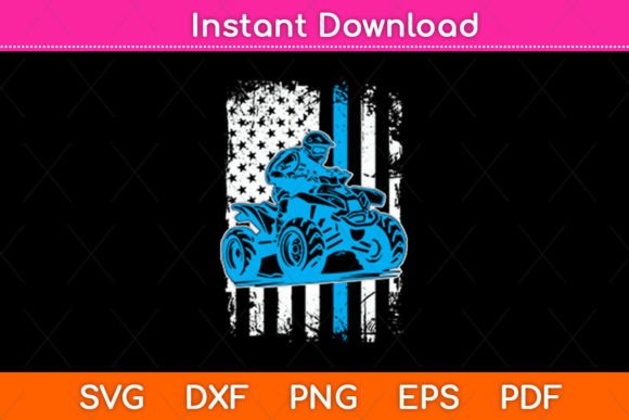 American Flag Four Wheeler Quad Men ATV Graphics for Crafts