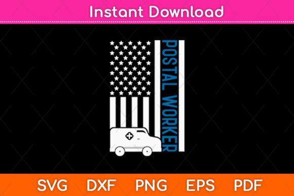 American Flag Patriotic Postal Worker: A Versatile Graphic for Crafts & Merchandise