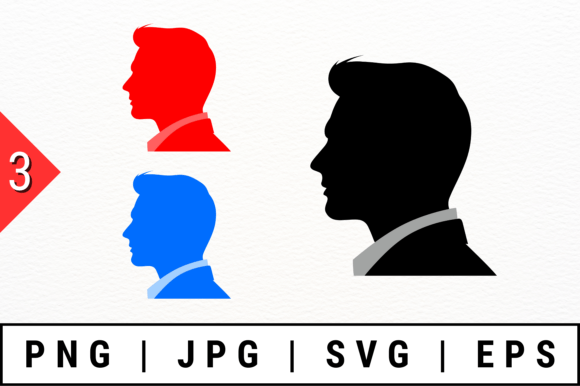 Businessman Profile Silhouettes Vector for Crafts and Graphics