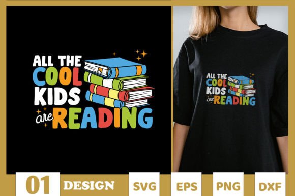 Cool Kids Reading Teacher SVG for T-Shirt Designs and Graphics