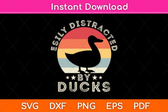 Easily Distracted by Ducks - Duck: A Unique SVG Graphic for Crafts and Creative Branding