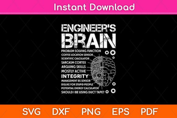 Engineer's Brain Funny Process Engineer Embroidery Design Review