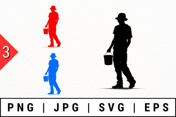 Farmer Silhouettes Vector: A Versatile Graphic for Crafts and Branding