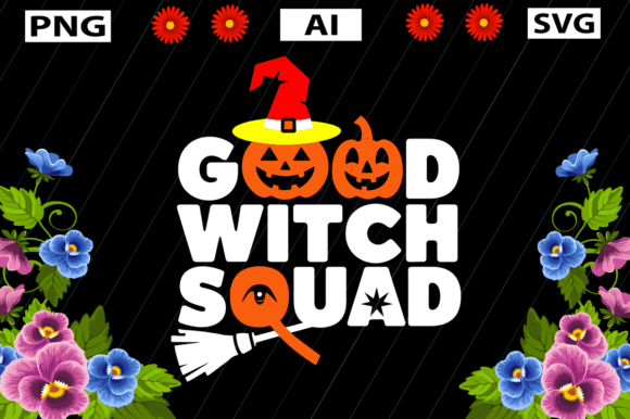 Good Witch Squad Graphics for Crafts and Halloween Merch