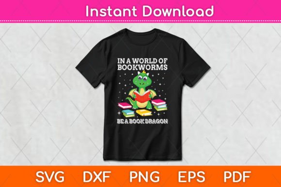 In a World of Bookworms Be a Book Dragon: A Versatile Graphic Design Asset