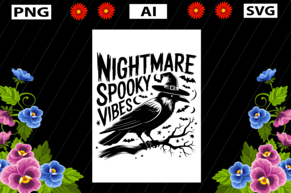 Nightmare Spooky Vibes: A Halloween Graphic Design Asset for Content Creators