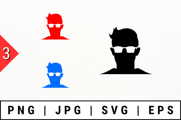 Silhouettes of Man with Glasses – A Graphic Asset for Crafters and Designers
