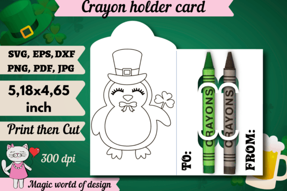 St Patrick's Day Penguin Coloring Card: A Versatile Graphic Design Asset for Creative Brands