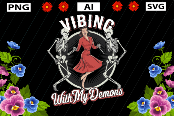 Vibing with My Demons: A Graphic Design Asset for Halloween Branding